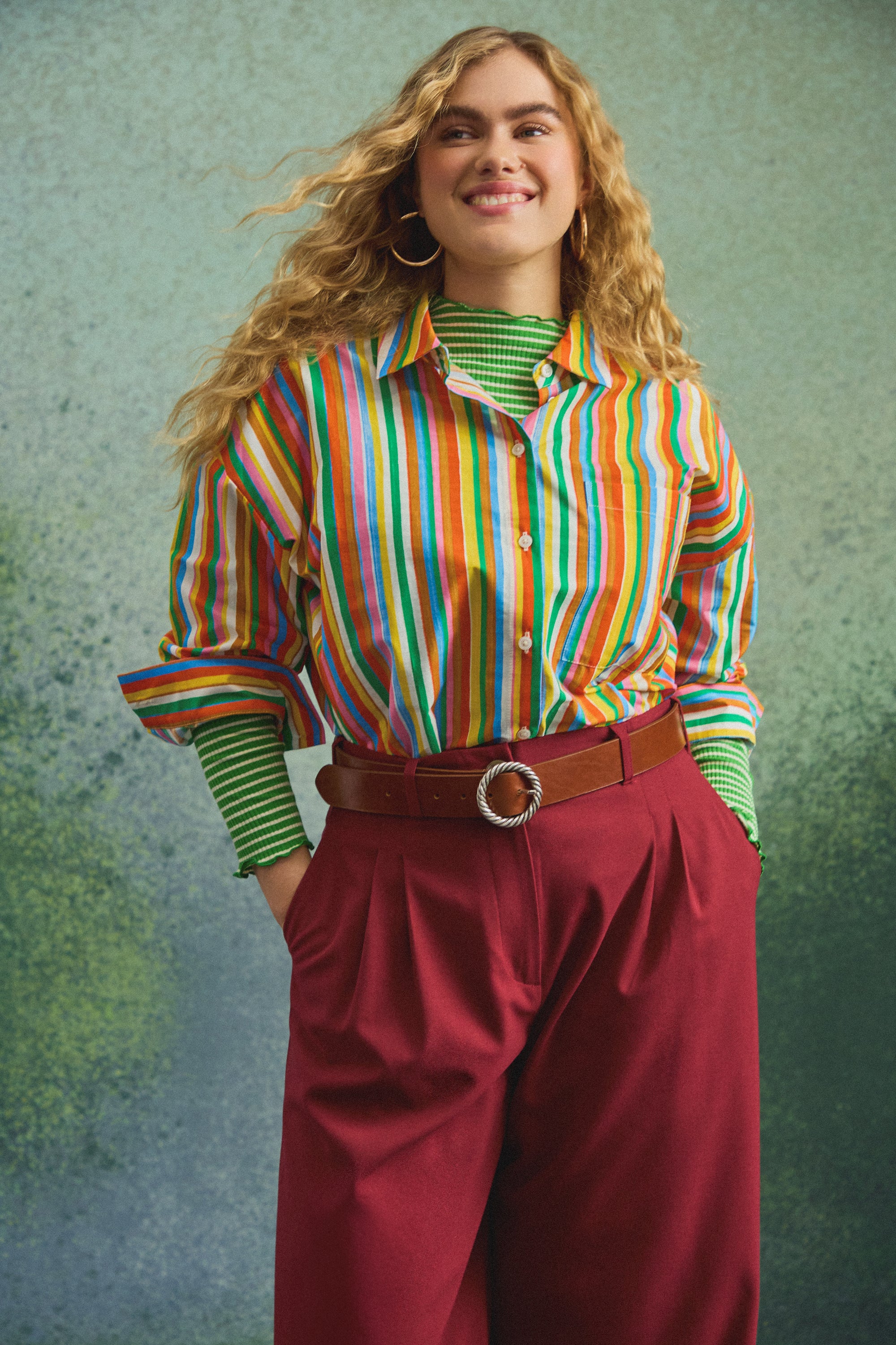 CHEMISE OMER FUZZY STRIPES