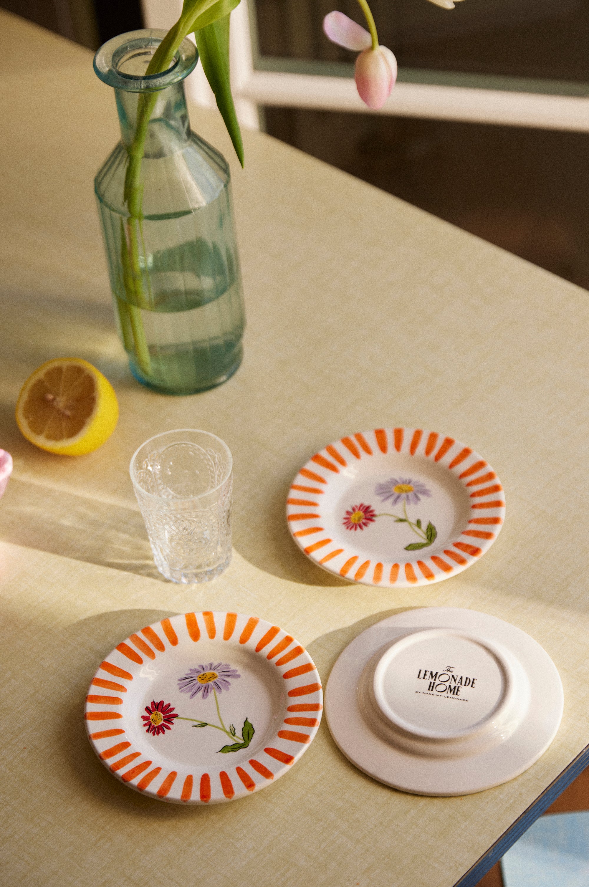 LOT D'ASSIETTES ROSA ORANGE