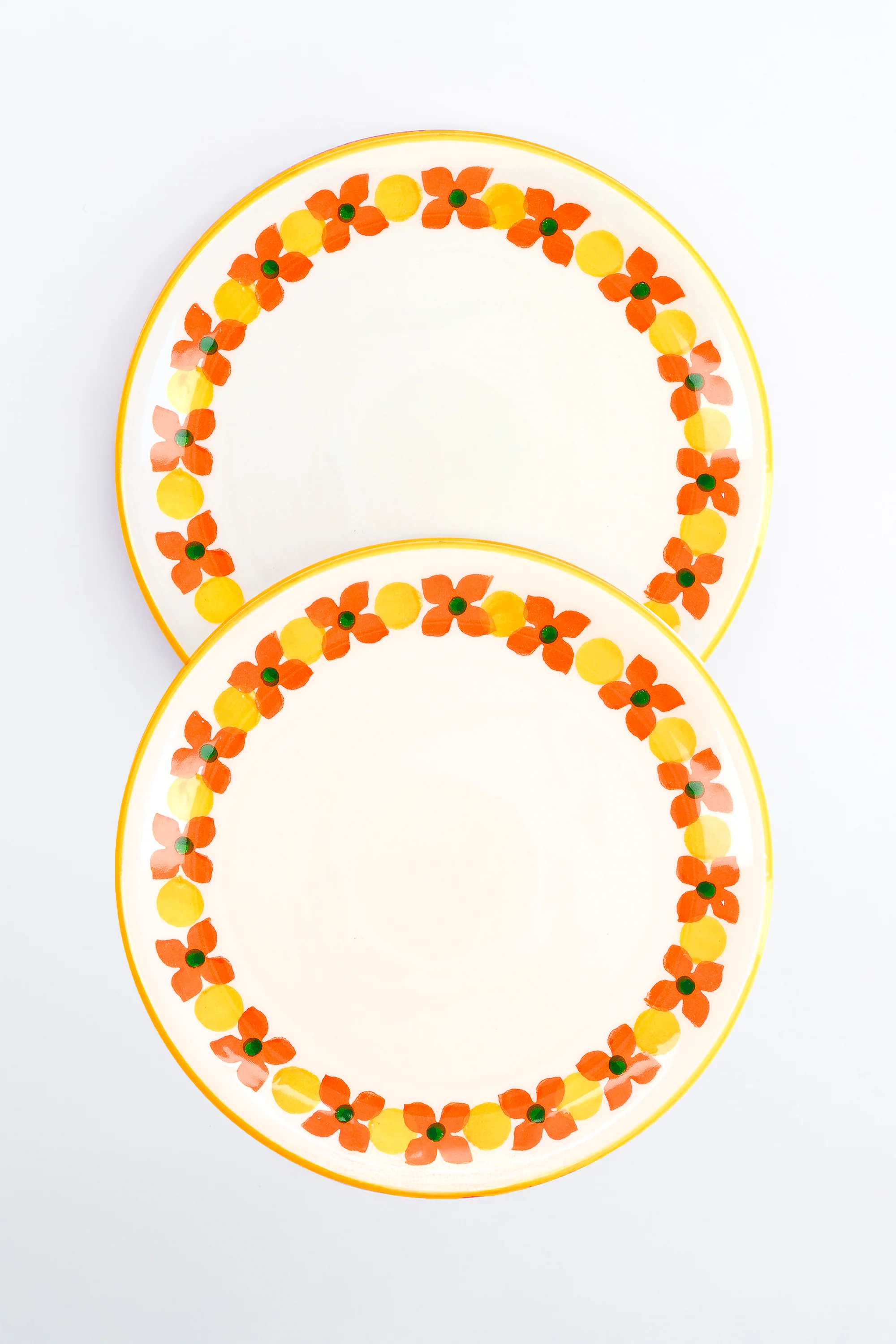 LOT DE 2 ASSIETTES ELIZA PÂQUERETTES ORANGE - Image 3