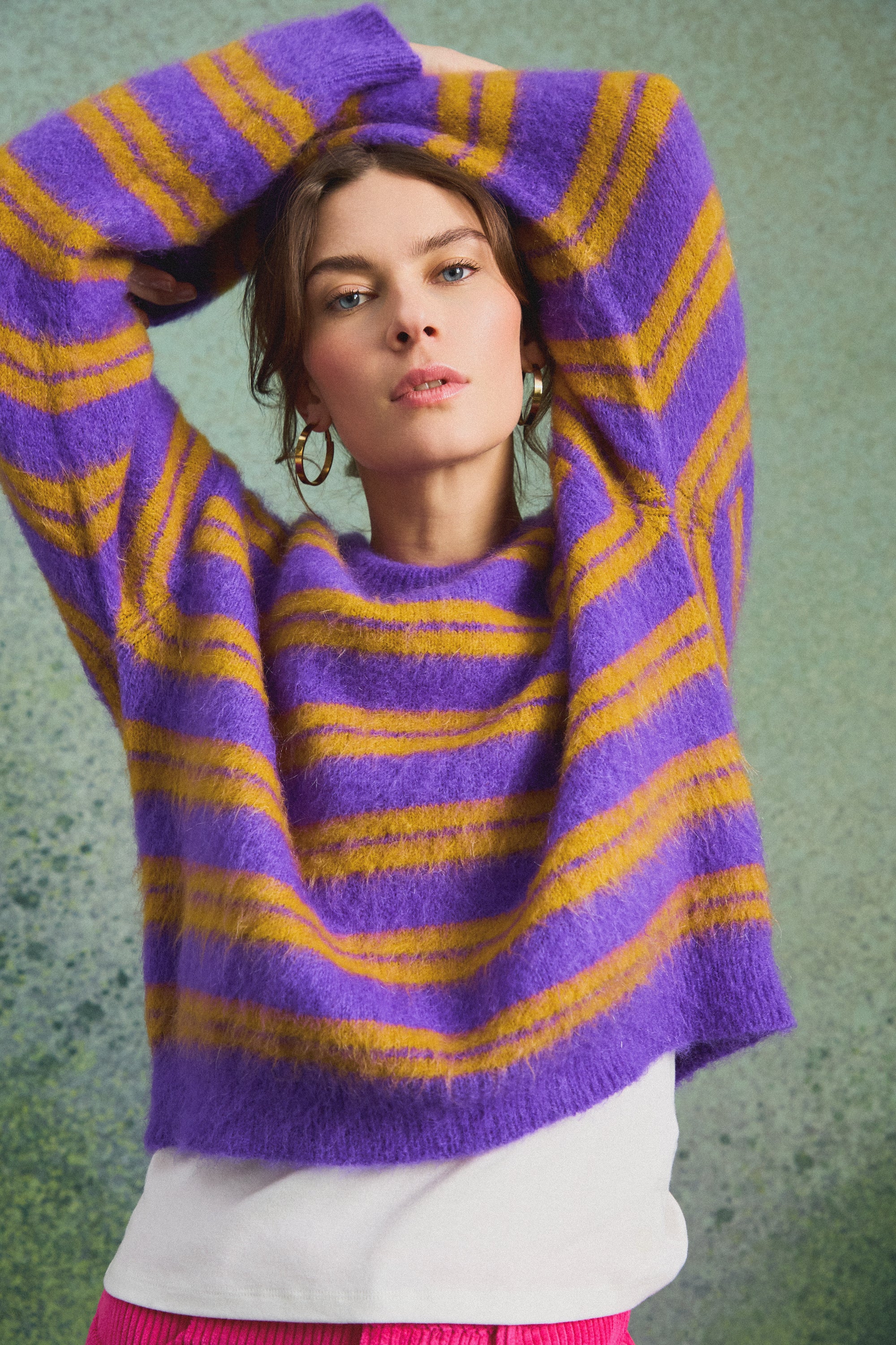 PULL CAROLINA LILA RAYURES CURRY - Image 3