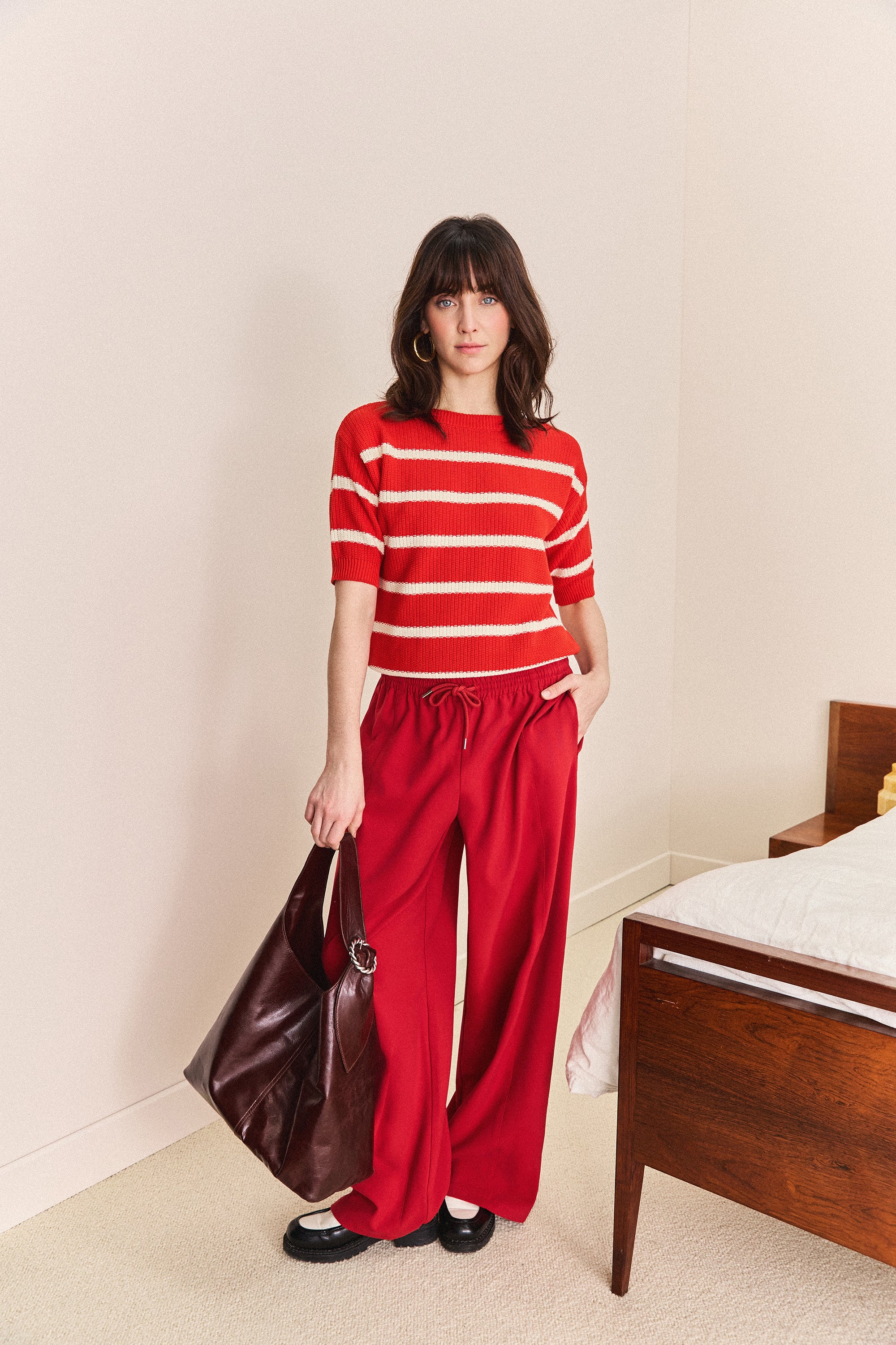 PULL LUCIEN RAYURE ROUGE & BLANC - Image 3