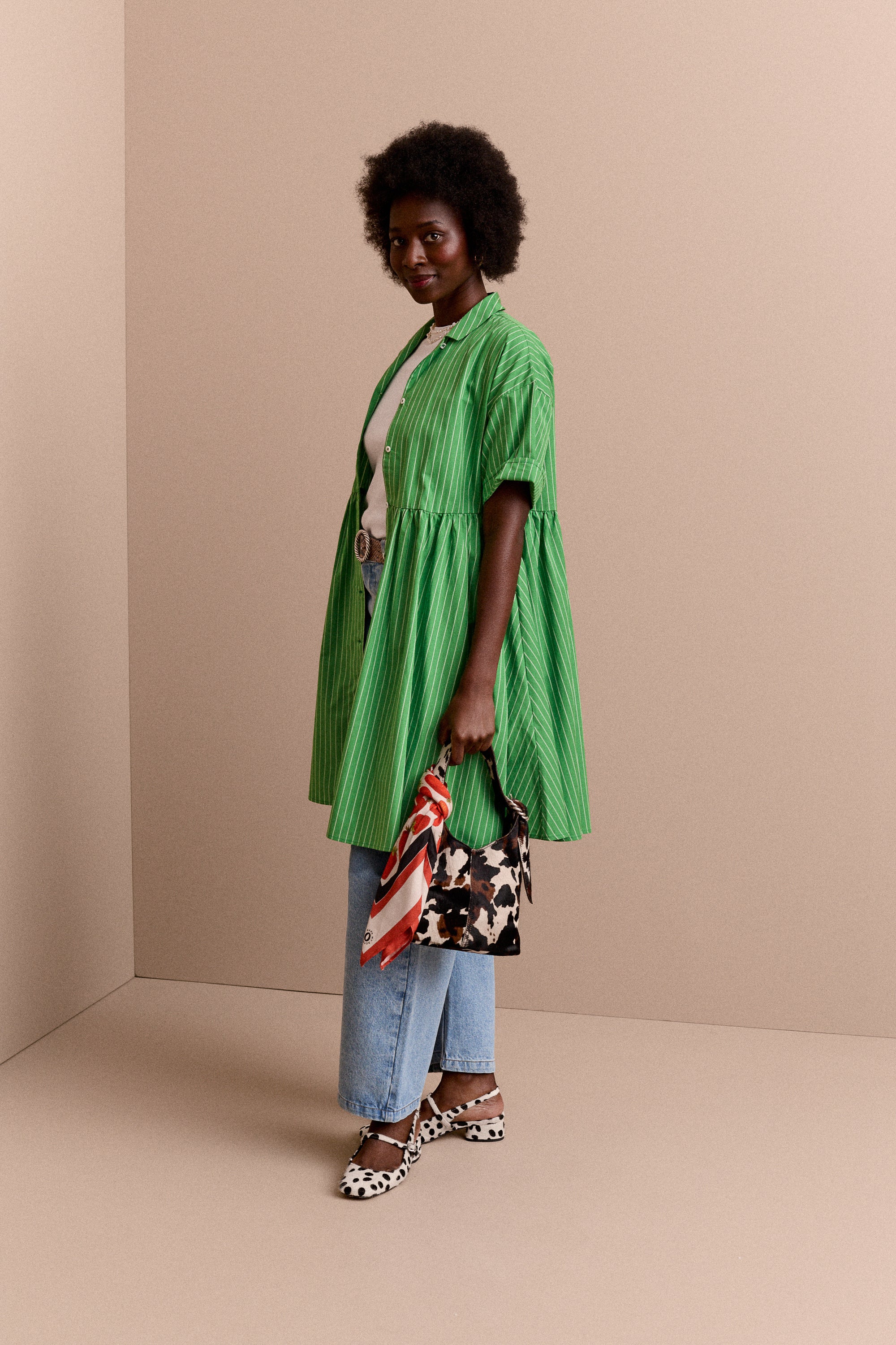 ROBE FRIDA RAYURE TENNIS VERT - Image 8